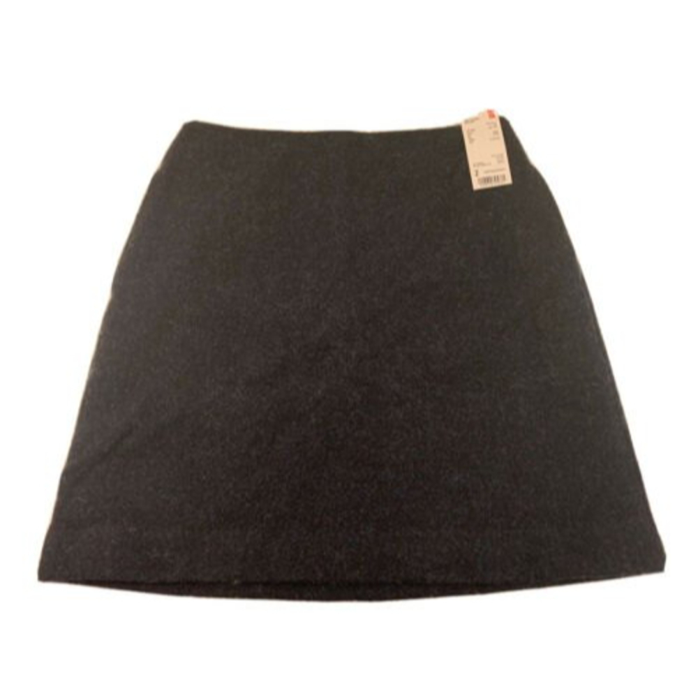 Women's Uni Qlo Wool Blended Cozy Texture Pocketed Mini Skirt Size 2 Blue